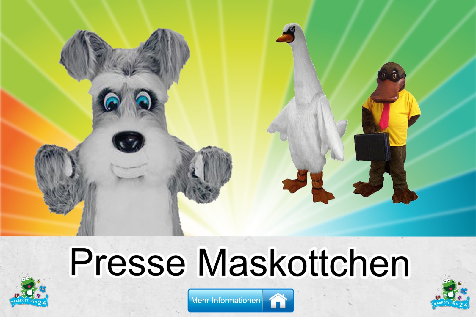 Presse Maskottchen Kostüm kaufen, günstige Produktion / Herstellung.